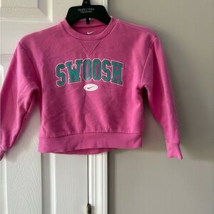 Nike Pink Sweatshirt with Green Swoosh